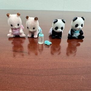 Calico Critters baby Hamster and Panda tiny baby set